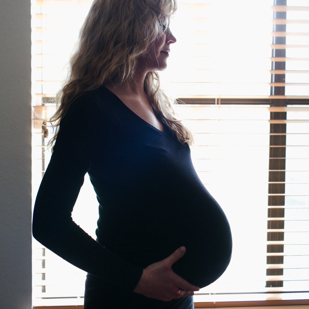 Black Maternity Long Sleeve V-Neck Top